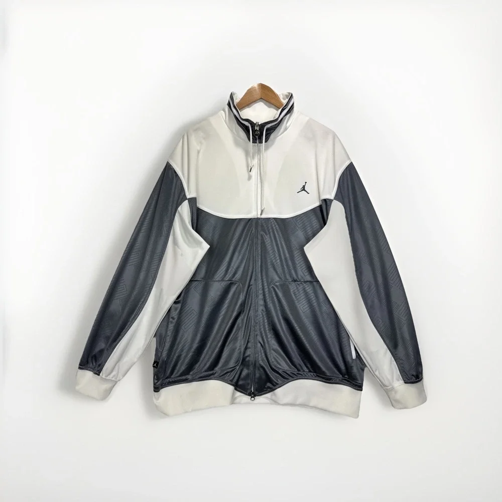 Nike Air Jordan XI Retro Knit Full Zip Jacket Cool Grey 11 Gray XXL Dri Fit - Picture 1 of 13